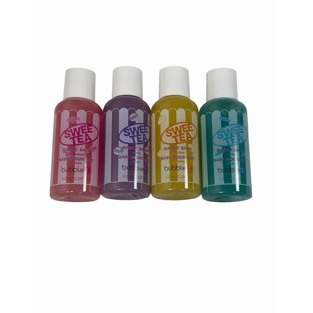 lot of 4  BUBBLE T‎ SWEETEA bubble bath 3.38 oz 100 ml each